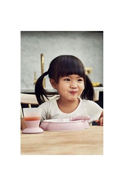 Babymoov Σετ για τάισμα: πιάτο, κουτάλι, πιρούνι και κύπελλο για μωρό, BabyBjorn, Ροζ Πούδρα