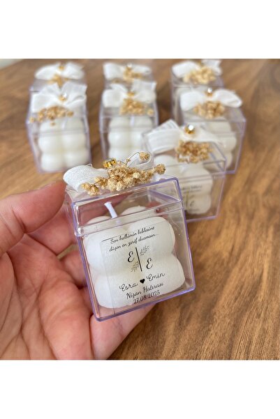 mihi hediyelik 20 adet bubble mum nişan, söz,nikah,kına düğün hediyelik