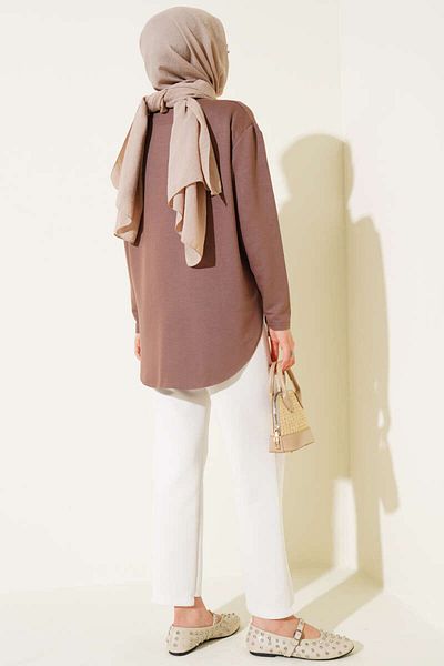 Smymoda Basic Bottom Seamless Solid Color Long Sleeve Tunic
