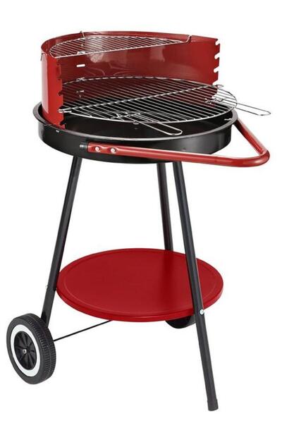 SGTT Grătar de grădină portabil cu roți și grătar cromat