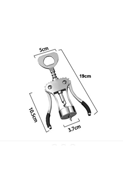 SGTT Corkscrew for opening wine bottles, ergonomic handle, multifunctional, 19 cm