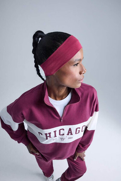DeFacto Nba Chicago Bulls Sportsman Burgundy Women's Sweatshirt E8946Ax/Br170