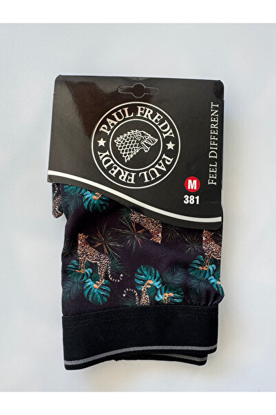 İÇ İŞLERİ Likralı baskılı erkek boxer (leopar)