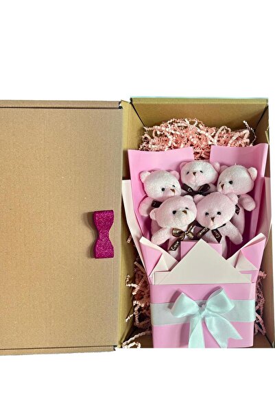 Sole Plush Toy 90 cm Pink Teddy Bear Bouquet with Bear – Birthday and Valentine's Day Gift