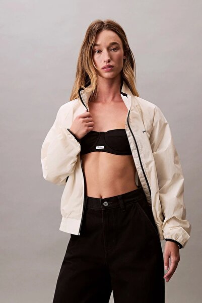 Calvin Klein Retro Eşofman Üstü Kadın Bej Ceket LV047C506G-YAS