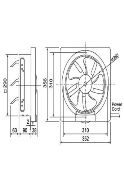 KDK AUH 25 wall exhaust fan