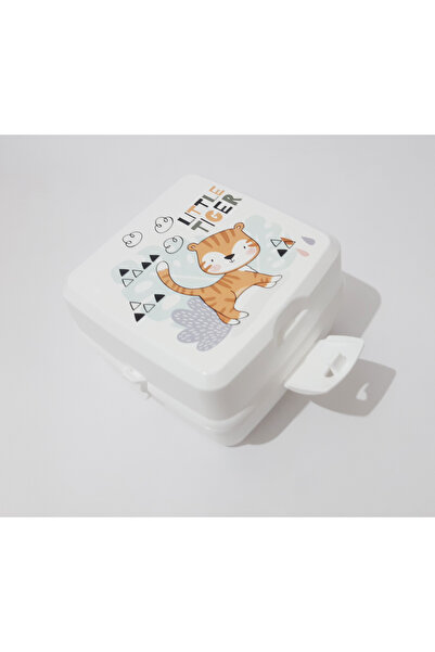 renkli çiçekler Lunch Box 13X13X9 cm Patterned Lunch Box Food Storage Container for School