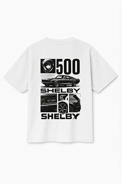 Altair Tr Oversize White Unisex Mustang Gt 500 Shelby Printed T-Shirt T-Shirt