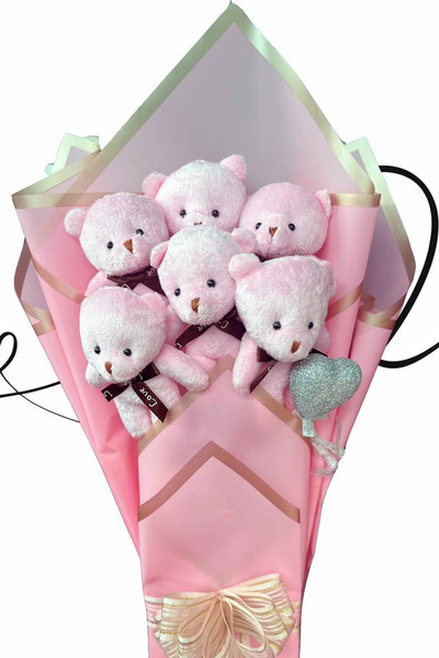 Sole Toy 90 cm Plush Bear with Pink Concept Romantic Plush Teddy Bear Bouquet Gift for Girlfriend