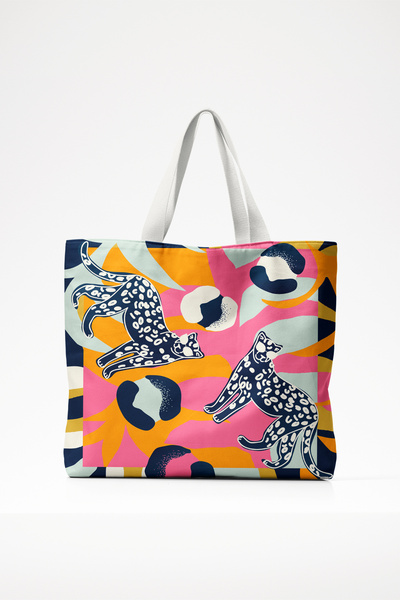 Sozakko Panther Cotton Column Beach and Daily Shoulder Bag