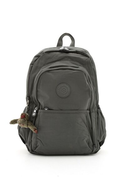 Çanta Trend Unisex Water Resistant Crinkle Fabric Multi-Eye Large Size Dark Gray Color School and Backpack