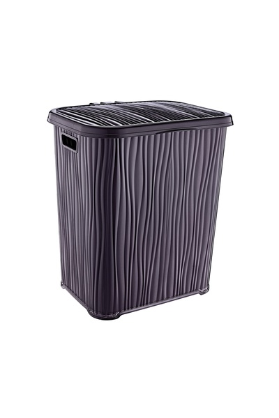 abnturk Ultra Lüks Kalite 48L Violet Dalgalı Kirli Çamaşır Sepeti Oyuncak Sep...