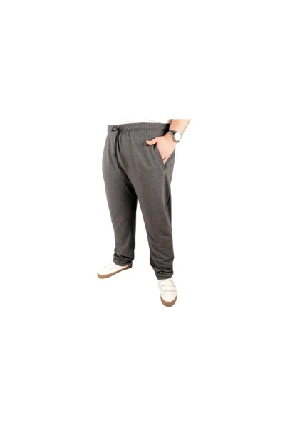 TANİŞ GİYİM Large Size Straight Leg Compact Combed Cotton Tracksuit Single Bottom with Zipper Pocket