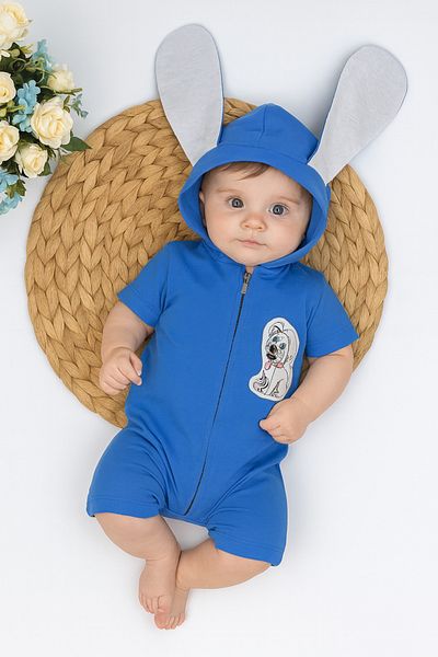 bebekpare Baby Rompers 100% Cotton Blue Dog