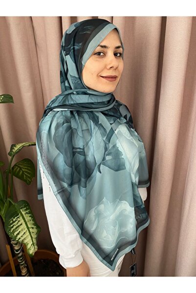 MODA Soft Shawl with Lotus Pattern Turquoise Color