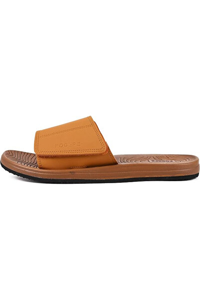 OEM Elegant flip-flops with velcro fastening, highly elastic foam sole, waterproof, non-slip, Brown 41