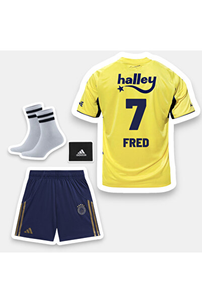 Quaxram FRED 7 Fênerbâhçe 25-26 SEZON Bisiklet Yaka Çocuk 4'lü Set Forması Sarı