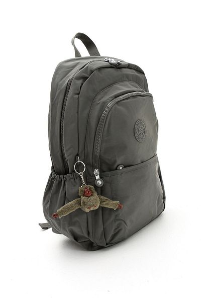 Çanta Trend Unisex Water Resistant Crinkle Fabric Multi-Eye Large Size Dark Gray Color School and Backpack
