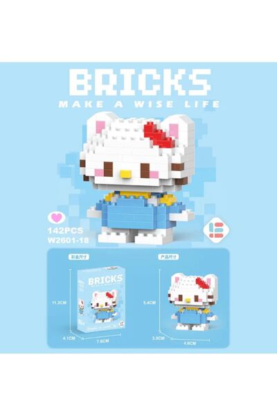 renkli outlet Bricks Mavi Hello Kitty Yap boz 3D Puzzle Mini Yapı Oyuncak