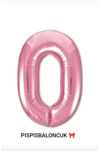 PISPISBALONCUK Krem Pembe Sarı Folyo Balon 0 Yaş Doğum Günü Süsleme Rakam Balon