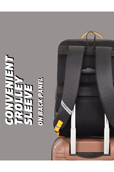 Lavie Sport 23L Duke Backpack | 18 inches | Laptop Compatiable (Black/Yellow)