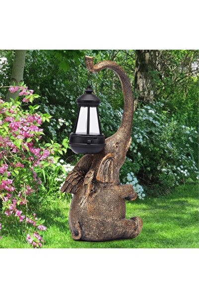 Türkiye تمثال حديقة يعمل بالطاقة الشمسية من HUYIENO على شكل فيل مقاس 15 بوصة،...