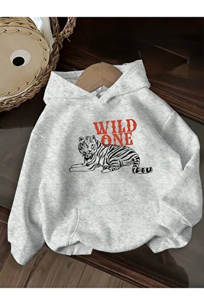 FUFLUNS سويت شيرت بغطاء للرأس للجنسين مطبوع عليه WILD ONE مقاس كبير للنساء/ال...