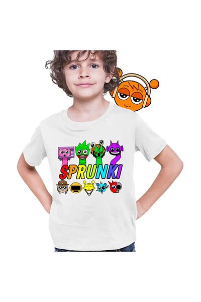 OEM Kids Boys' T-Shirt Sprunki Horror Music Game