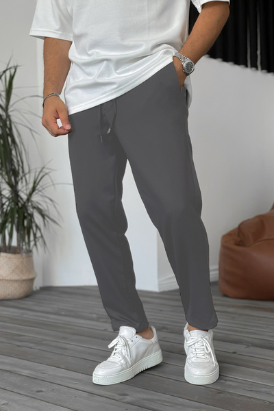 THE RULE Men's Gray Relaxed Seasonal Loose Classic Comfortable Fit Elastic Waist Stretch Fabric Jogger Pants