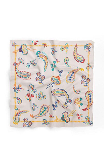 We Concept Çiçek Desenli Pamuk Bandana / Fular 60x60cm