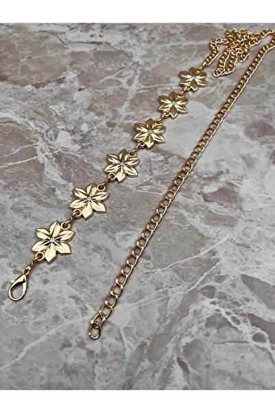 Mynoa Daisy Patterned Women's Belt Jacket Belt, Waist Belt, Chain Belt.