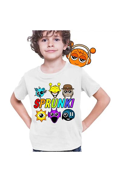 OEM Kids Boys' T-Shirt Sprunki Game Horror