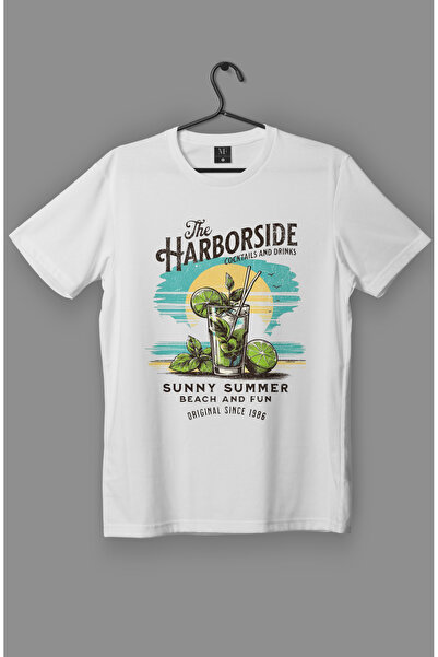 Marco Fresco تي شيرت كبير الحجم مطبوع عليه كوكتيل هاربورسايد للجنسين