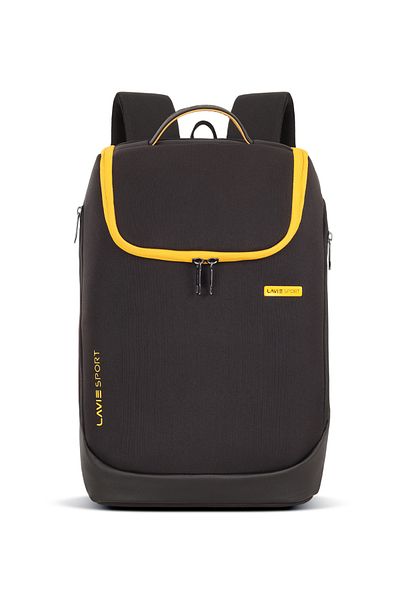 Lavie Sport 23L Duke Backpack | 18 inches | Laptop Compatiable (Black/Yellow)