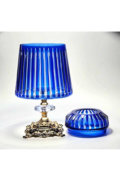 Kristal Market Handmade Cut Crystal Mercury Vertical Pattern Decorative Presentation Holder Indoor Napkin Holder