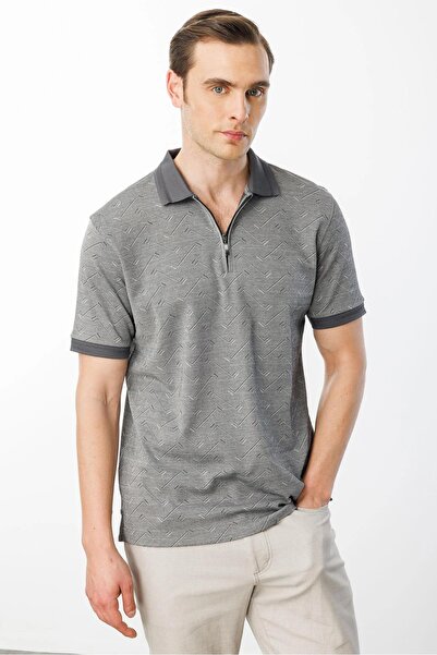 Desen 605 Zippered Jacquard T-Shirt