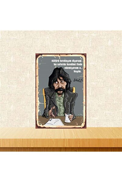 Pi Dekorasyon Küfürü Bırakayım Diyorum Behzat Ç. 20-30 cm Retro Ahşap Poster