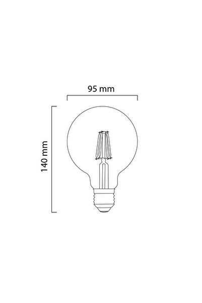 decory 6 Watt G95 Rustik Led Ampul Bal Renk Cam Gün Işığı E27 Duylu