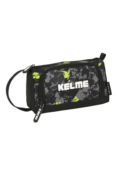 Kelme Geantă școlară cu accesorii Jungle Black Grey Lime 20 x 11 x 8,5 cm (32...