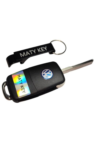 OEM VW GOLF 5 key case, 3 buttons, LED, MATY KEY keychain, metal logo