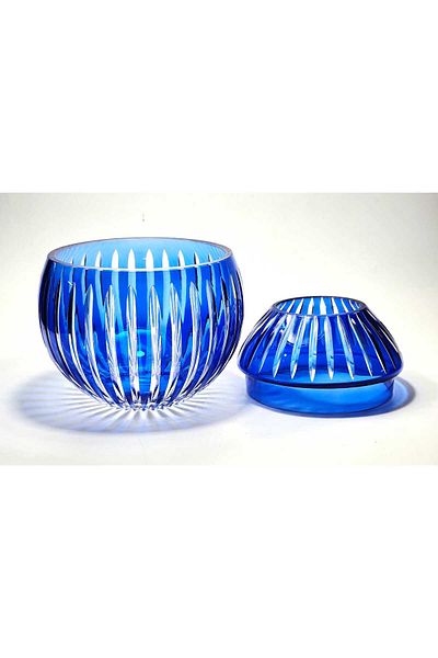 Kristal Market Handmade Cut Crystal Vertical Pattern Decorative Presentation Holder Indoor Napkin Holder