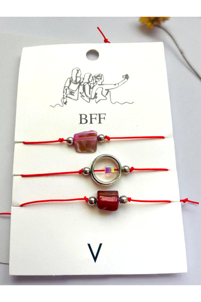 GALATA GIFT Üç Adet Bileklik, En İyi Arkadaş, Best Friends, BFF, Sevgili, Kır...