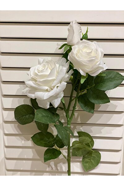 Dekordan House Yapay 1. Kalite 3 Dal Islak Gül Demeti (75cm)