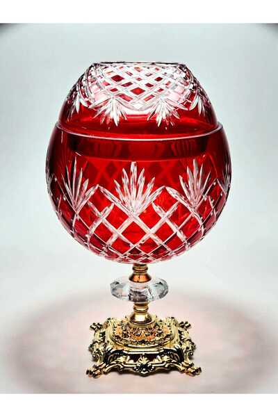 Kristal Market Handmade Cut Crystal Izmir Pattern Decorative Presentation Holder Closed Napkin Holder