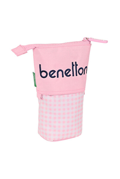 Benetton Pencil Holder Case Vichy Pink (8 x 19 x 6 cm)