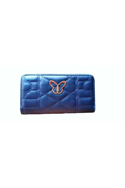 duoguo Navy blue women's fashion wallet - double space for organization