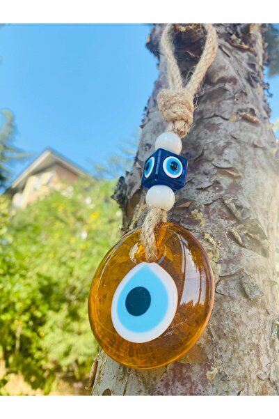 312 KONSEPT 5.5 cm Yellow Color Evil Eye Bead Evil Eye Rope Tree Ornament Gift