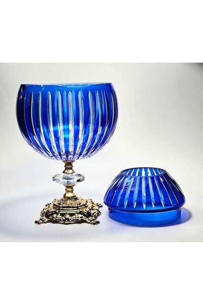 Kristal Market Handmade Cut Crystal Vertical Pattern Decorative Presentation Holder Indoor Napkin Holder