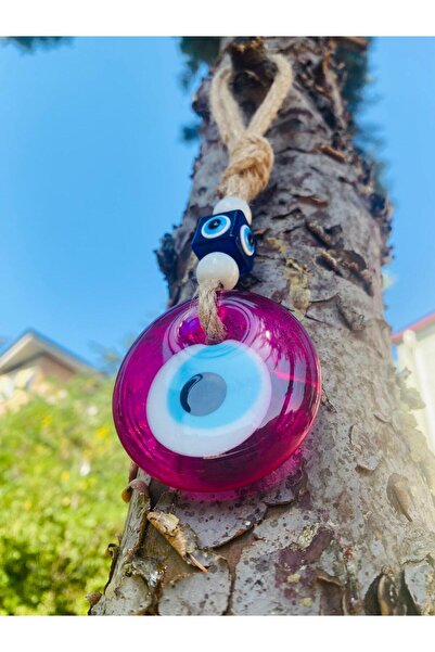 312 KONSEPT 5.5 cm Pink Color Evil Eye Bead Tree Ornament with Rope Gift