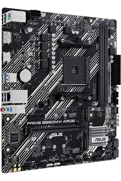 ASUS Prime B550M-K ARGB AMD Motherboard AM4 DDR4 4866 MHz Dual M.2 USB 3.2 Aura RGB microATX